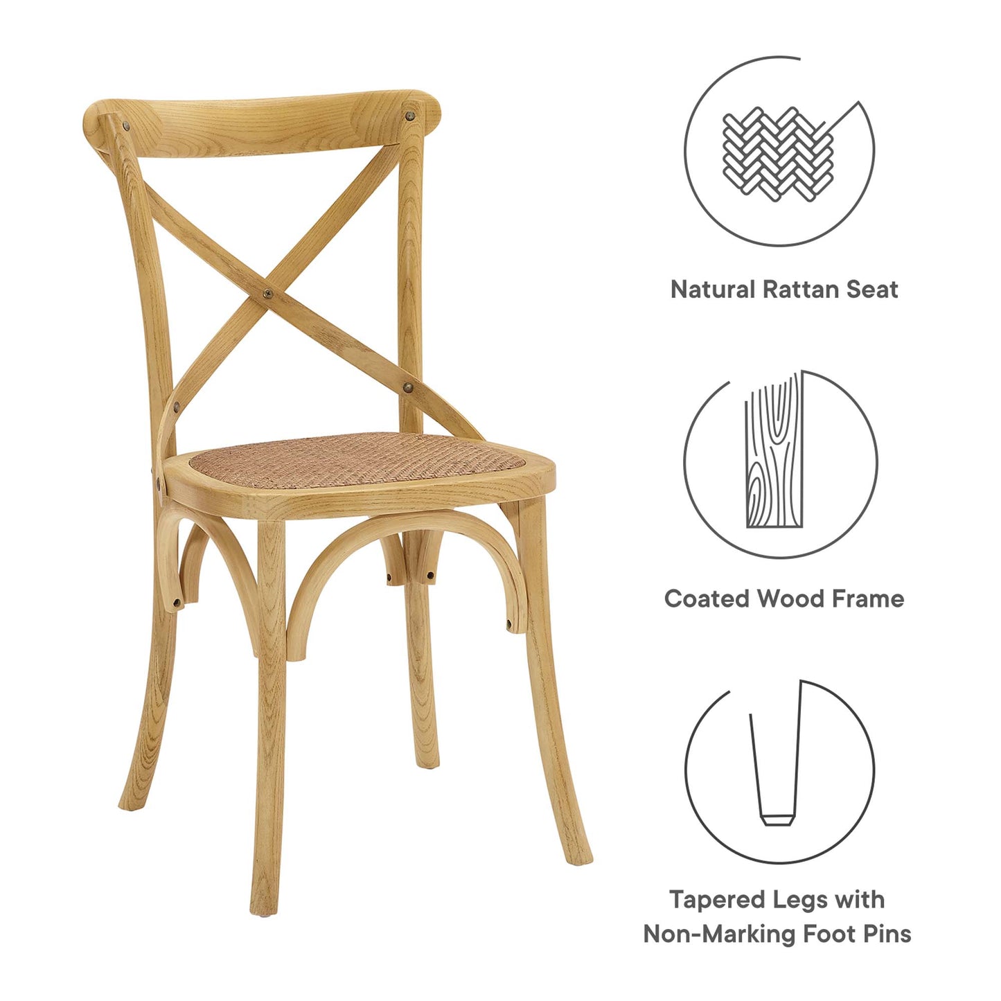Modway - Gear Dining Side Chair Set of 4 by Modway  Bar and Dining Dining Chairs Brown - EEI-3482-NAT