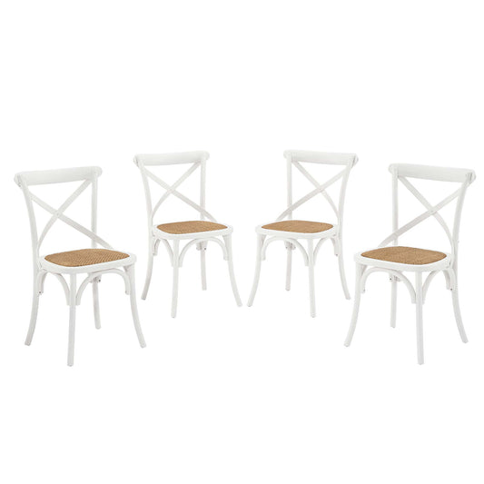 Modway - Gear Dining Side Chair Set of 4 by Modway  Bar and Dining Dining Chairs White - EEI-3482-WHI