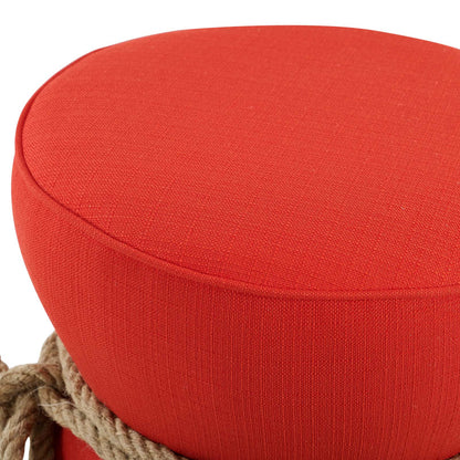 Modway Outlet Beat Nautical Rope Upholstered Fabric Ottoman by Modway  Living Room Furniture Atomic Red - EEI-3483-ATO