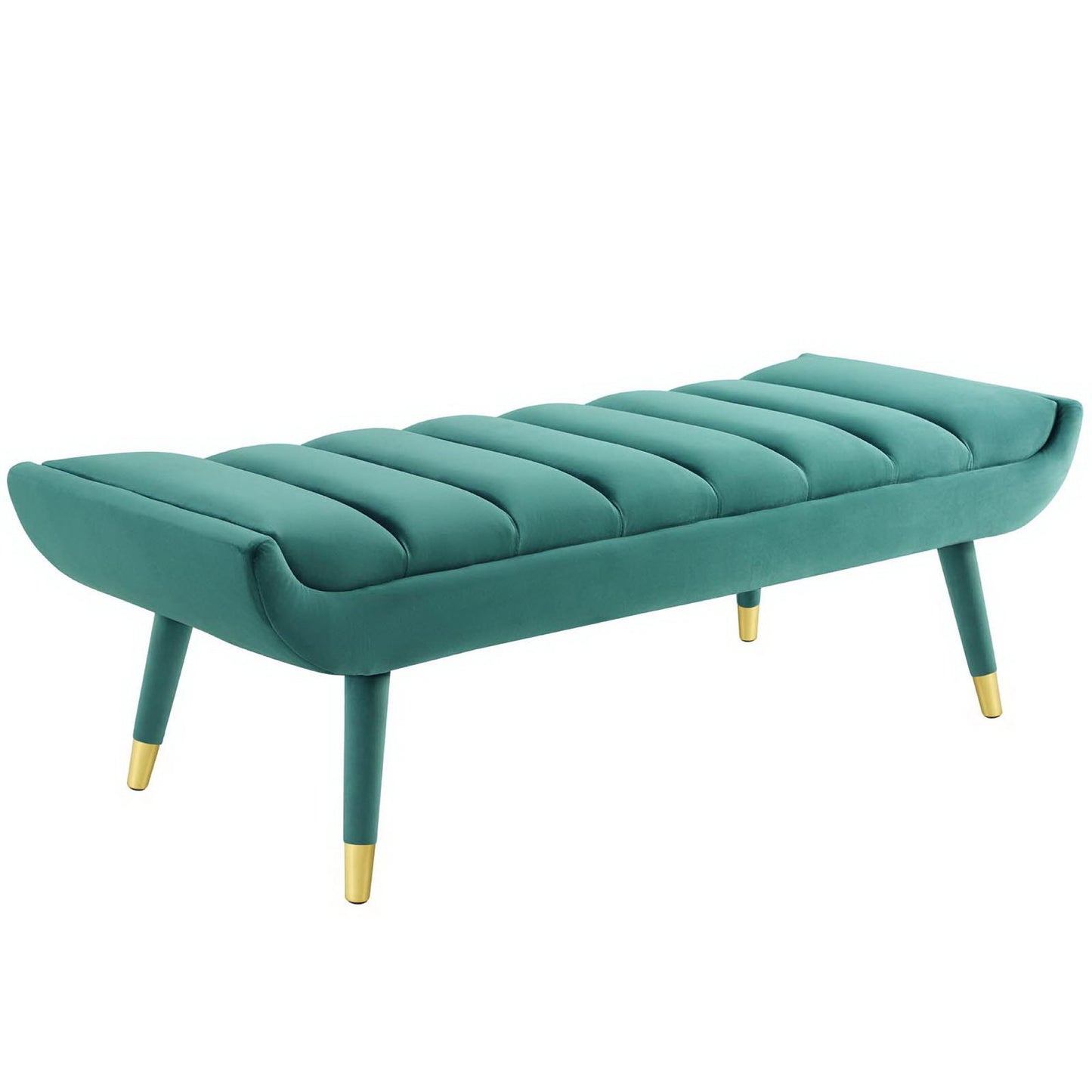 Modway Outlet Guess Channel Tufted Performance Velvet Accent Bench by Modway  Living Room Furniture Teal - EEI-3484-TEA