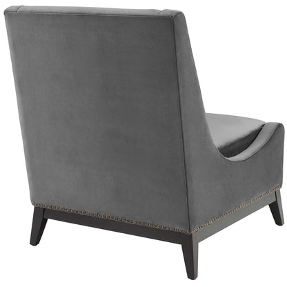 Modway Outlet Confident Accent Upholstered Performance Velvet Lounge Chair by Modway  Living Room Furniture Gray - EEI-3488-GRY