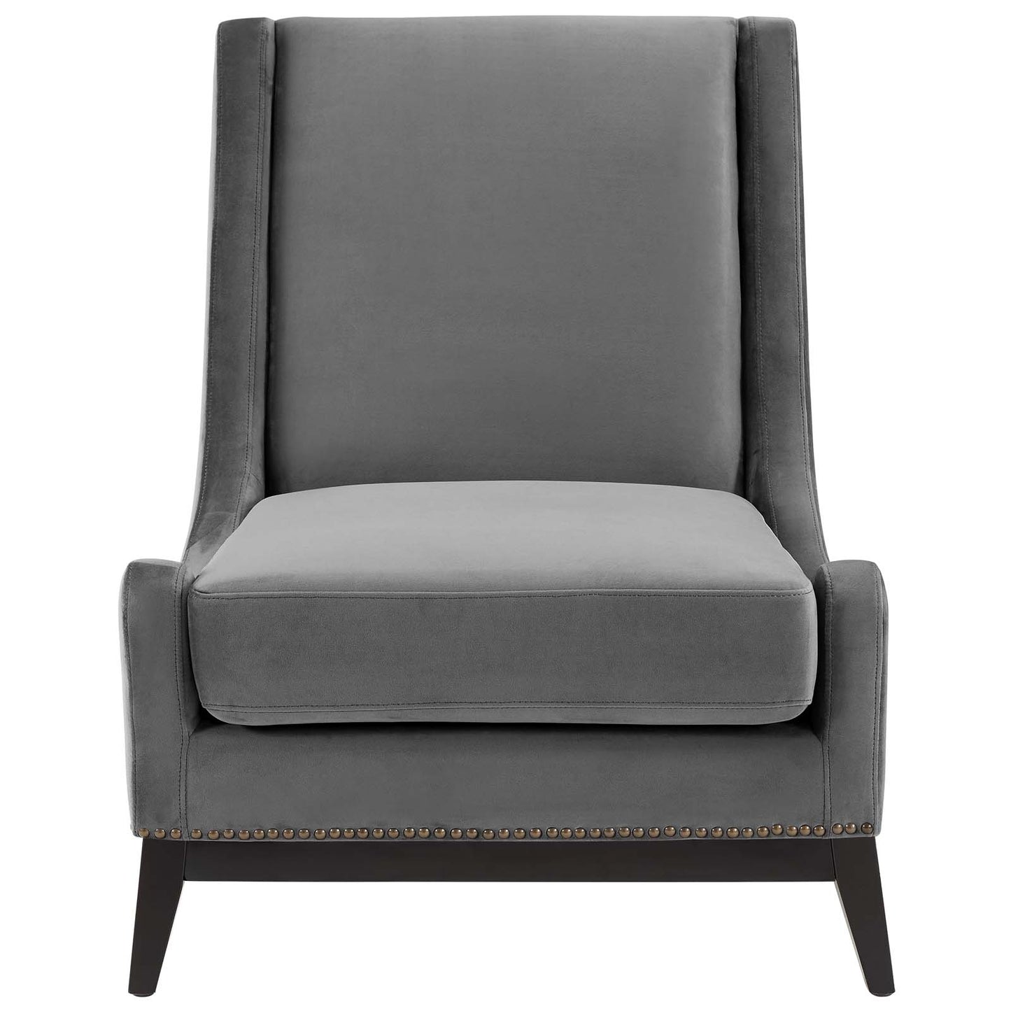 Modway Outlet Confident Accent Upholstered Performance Velvet Lounge Chair by Modway  Living Room Furniture Gray - EEI-3488-GRY