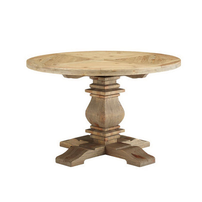Modway - Column 47" Round Pine Wood Dining Table by Modway  Bar and Dining Bar and Dining Tables Brown - EEI-3491-BRN