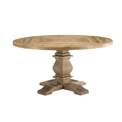 Modway - Column 59" Round Pine Wood Dining Table by Modway  Bar and Dining Bar and Dining Tables Brown - EEI-3493-BRN
