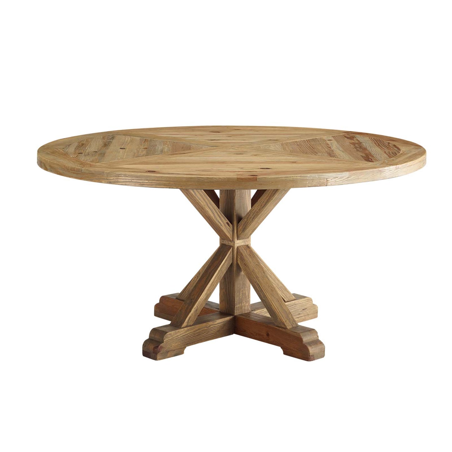Modway - Stitch 59" Round Pine Wood Dining Table by Modway  Bar and Dining Bar and Dining Tables Brown - EEI-3494-BRN