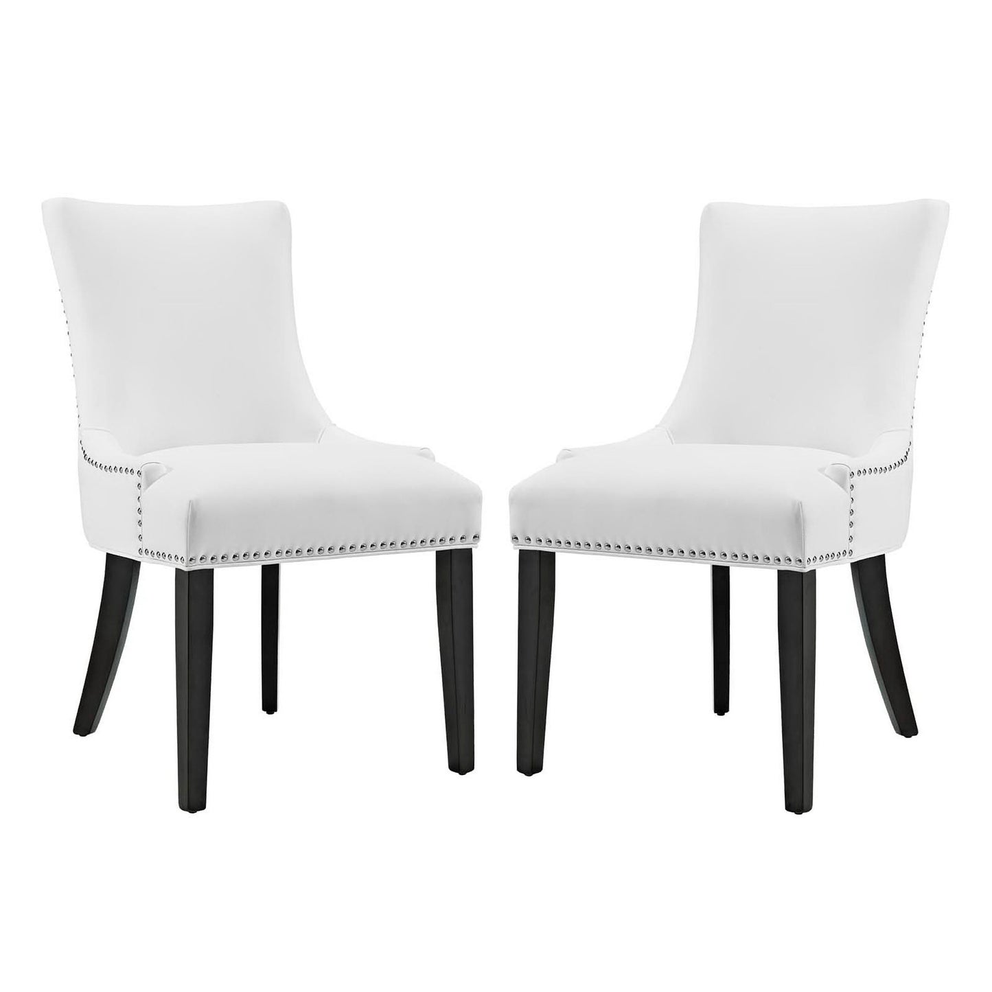 Modway - Marquis Faux Leather Dining Chair Set of 2 by Modway  Bar and Dining Dining Chairs White - EEI-3498-WHI