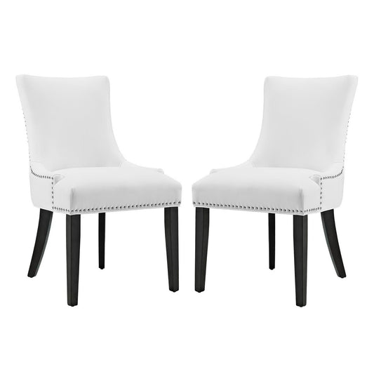 Modway - Marquis Faux Leather Dining Chair Set of 2 by Modway  Bar and Dining Dining Chairs White - EEI-3498-WHI