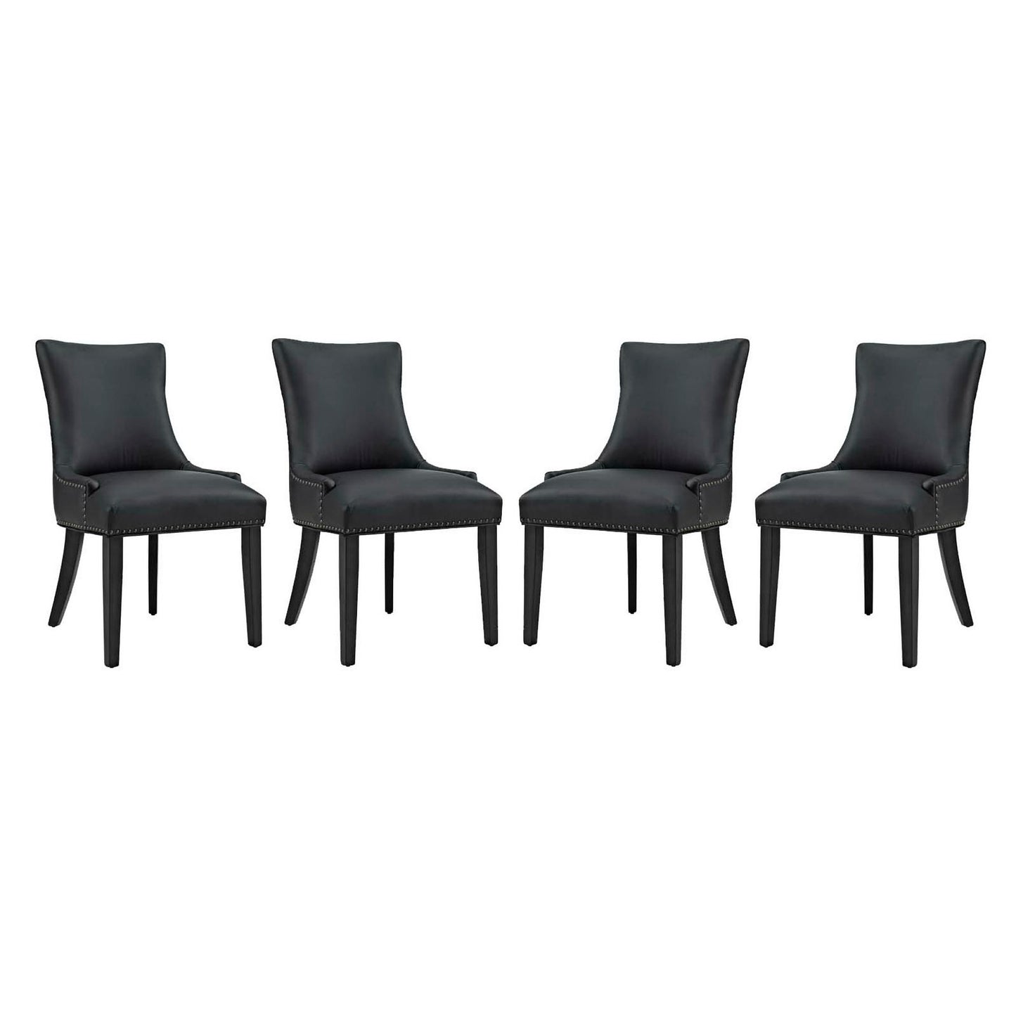 Modway - Marquis Faux Leather Dining Chair Set of 4 by Modway  Bar and Dining Dining Chairs Black - EEI-3499-BLK