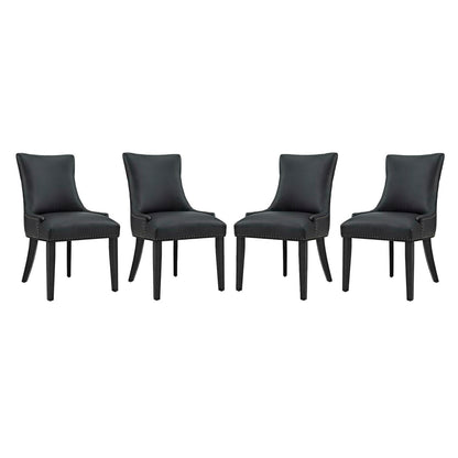 Modway - Marquis Faux Leather Dining Chair Set of 4 by Modway  Bar and Dining Dining Chairs Black - EEI-3499-BLK