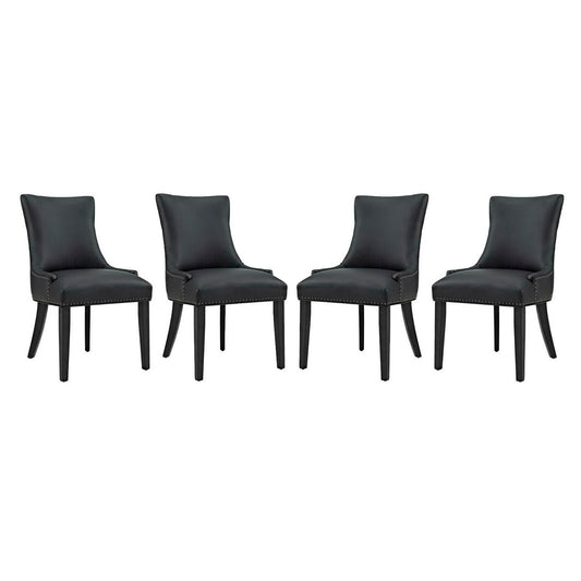 Modway - Marquis Faux Leather Dining Chair Set of 4 by Modway  Bar and Dining Dining Chairs Black - EEI-3499-BLK