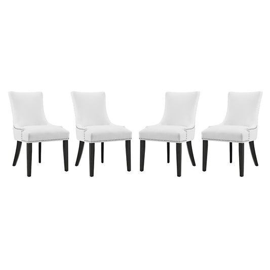 Modway - Marquis Faux Leather Dining Chair Set of 4 by Modway  Bar and Dining Dining Chairs White - EEI-3499-WHI