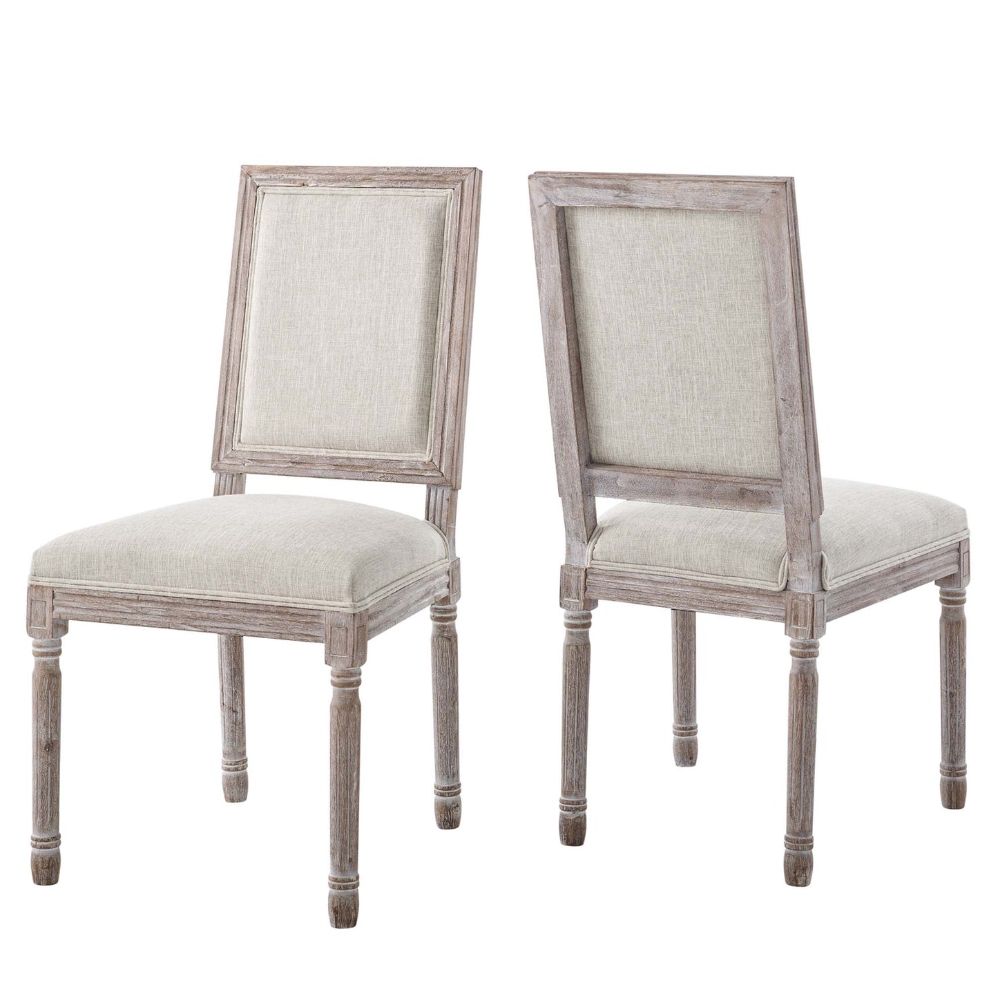 Modway Outlet Court Upholstered Fabric Dining Side Chair Set of 2 by Modway  Bar and Dining Furniture Beige - EEI-3500-BEI