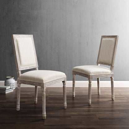 Modway Outlet Court Upholstered Fabric Dining Side Chair Set of 2 by Modway  Bar and Dining Furniture Beige - EEI-3500-BEI