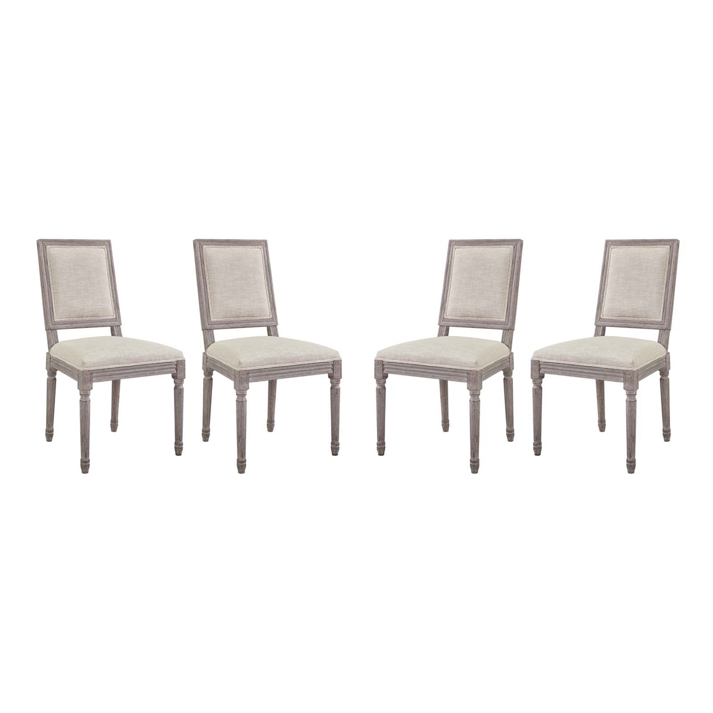 Modway Outlet Court Upholstered Fabric Dining Side Chair Set of 4 by Modway  Bar and Dining Furniture Beige - EEI-3501-BEI