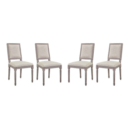 Modway Outlet Court Upholstered Fabric Dining Side Chair Set of 4 by Modway  Bar and Dining Furniture Beige - EEI-3501-BEI