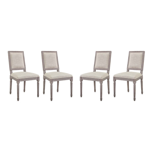 Modway Outlet Court Upholstered Fabric Dining Side Chair Set of 4 by Modway  Bar and Dining Furniture Beige - EEI-3501-BEI