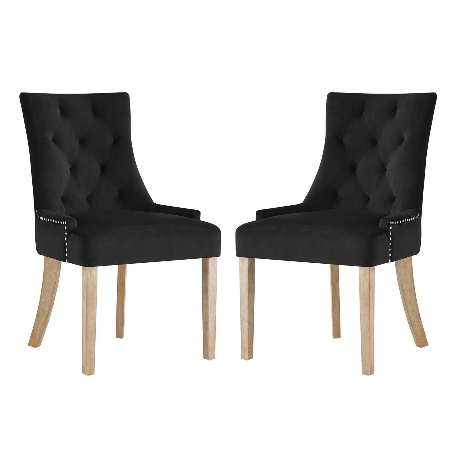 Modway Outlet Pose Performance Velvet Dining Chair Set of 2 by Modway  Bar and Dining Furniture Black - EEI-3504-BLK