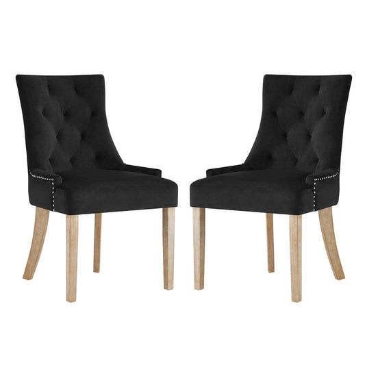 Modway Outlet Pose Performance Velvet Dining Chair Set of 2 by Modway  Bar and Dining Furniture Black - EEI-3504-BLK