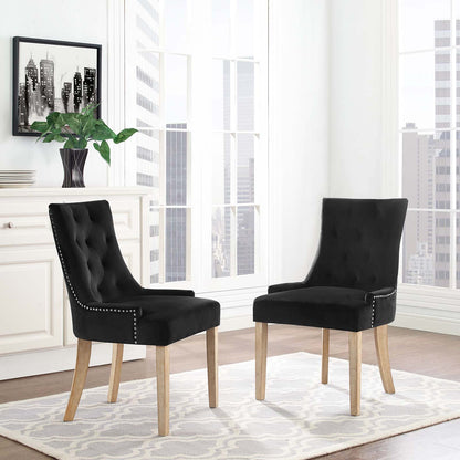 Modway Outlet Pose Performance Velvet Dining Chair Set of 2 by Modway  Bar and Dining Furniture Black - EEI-3504-BLK