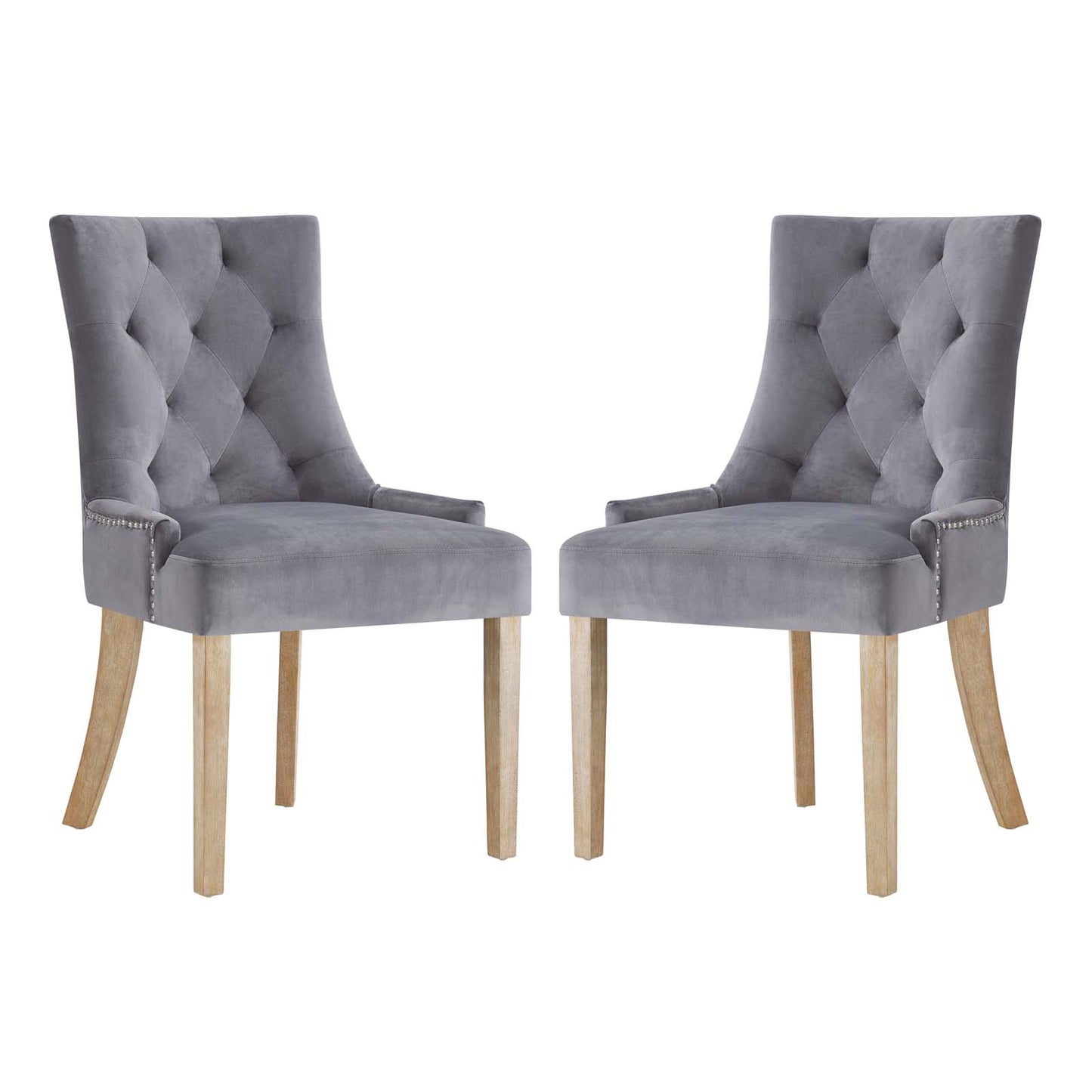 Modway Outlet Pose Performance Velvet Dining Chair Set of 2 by Modway  Bar and Dining Furniture Gray - EEI-3504-GRY
