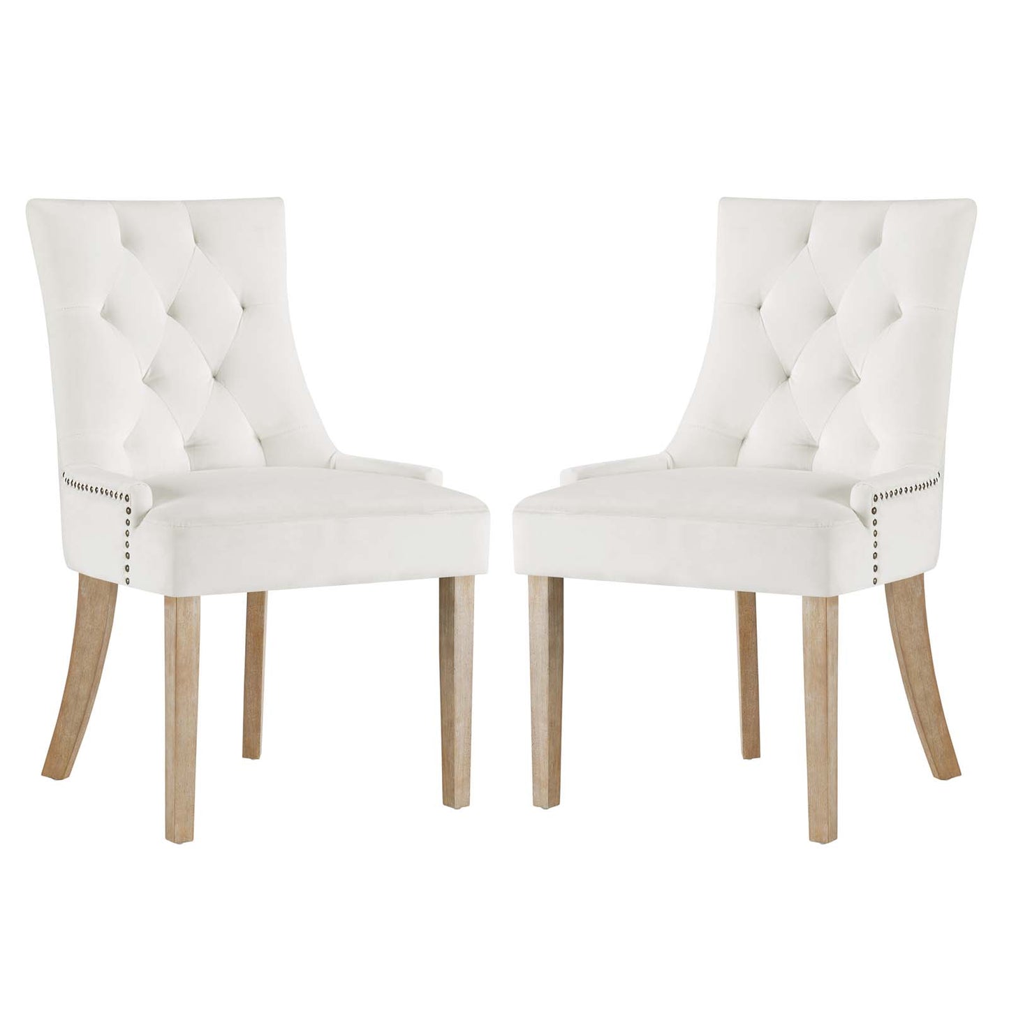 Modway Outlet Pose Performance Velvet Dining Chair Set of 2 by Modway  Bar and Dining Furniture Ivory - EEI-3504-IVO