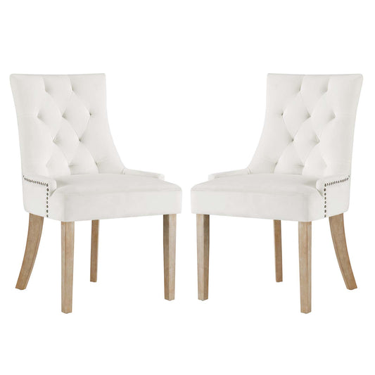 Modway Outlet Pose Performance Velvet Dining Chair Set of 2 by Modway  Bar and Dining Furniture Ivory - EEI-3504-IVO