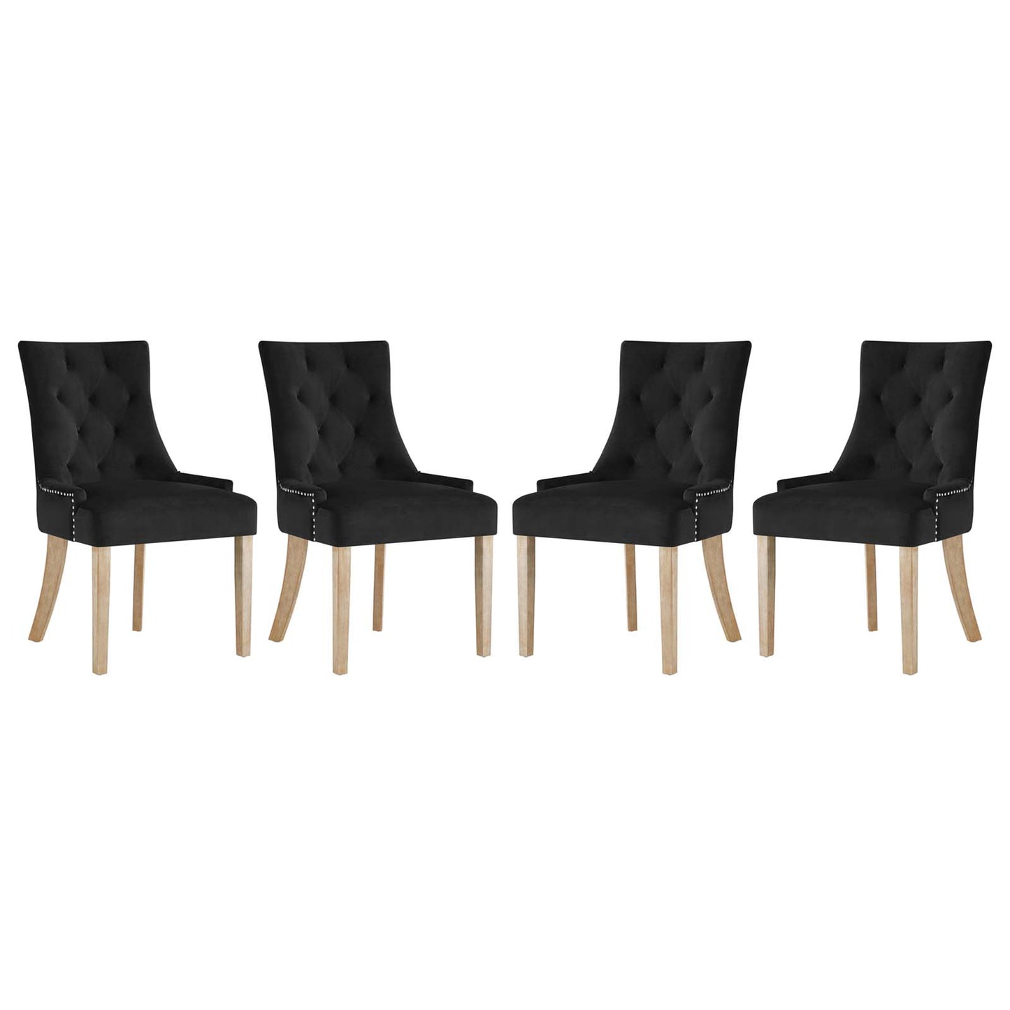 Modway Outlet Pose Performance Velvet Dining Chair Set of 4 by Modway  Bar and Dining Furniture Black - EEI-3505-BLK