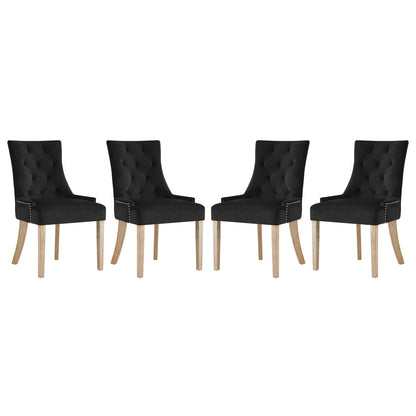 Modway Outlet Pose Performance Velvet Dining Chair Set of 4 by Modway  Bar and Dining Furniture Black - EEI-3505-BLK