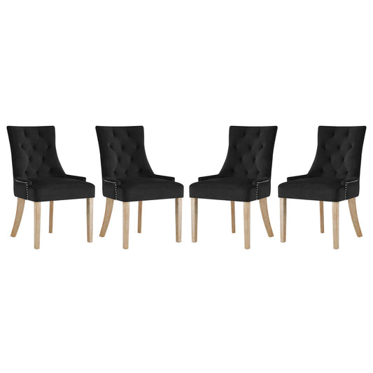 Modway Outlet Pose Performance Velvet Dining Chair Set of 4 by Modway  Bar and Dining Furniture Black - EEI-3505-BLK