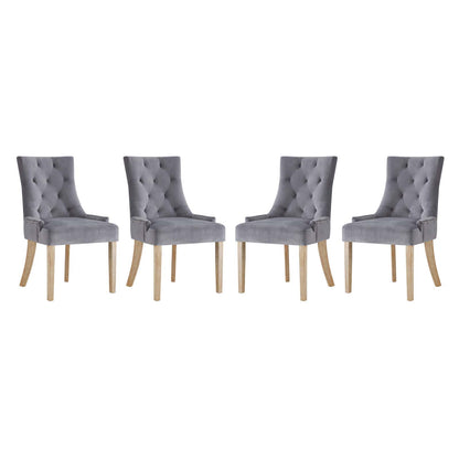 Modway Outlet Pose Performance Velvet Dining Chair Set of 4 by Modway  Bar and Dining Furniture Gray - EEI-3505-GRY