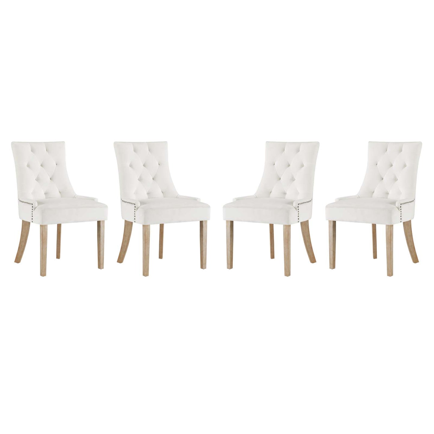 Modway Outlet Pose Performance Velvet Dining Chair Set of 4 by Modway  Bar and Dining Furniture Ivory - EEI-3505-IVO