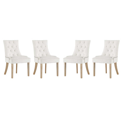 Modway Outlet Pose Performance Velvet Dining Chair Set of 4 by Modway  Bar and Dining Furniture Ivory - EEI-3505-IVO