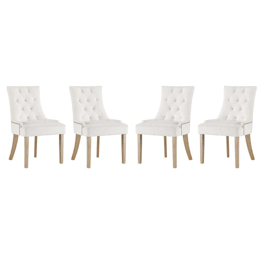 Modway Outlet Pose Performance Velvet Dining Chair Set of 4 by Modway  Bar and Dining Furniture Ivory - EEI-3505-IVO