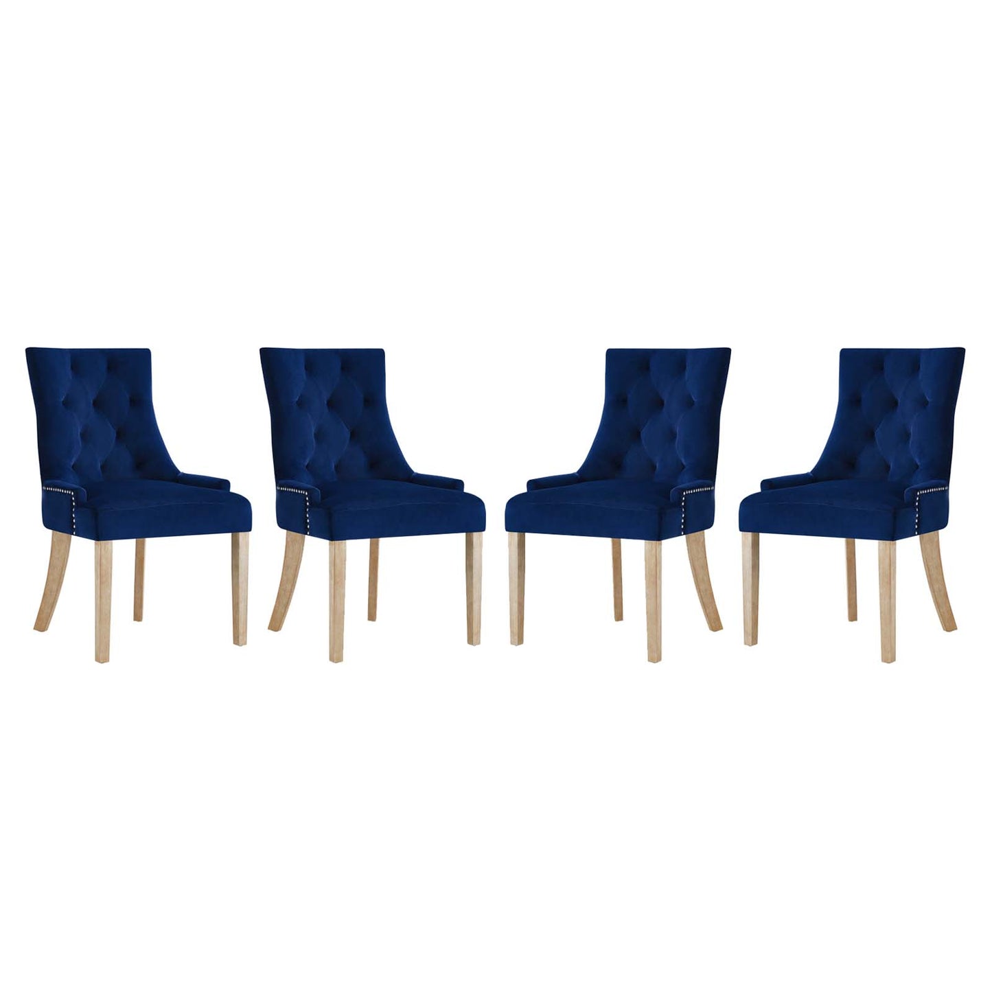 Modway Outlet Pose Performance Velvet Dining Chair Set of 4 by Modway  Bar and Dining Furniture Navy - EEI-3505-NAV