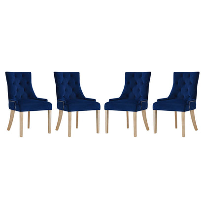 Modway Outlet Pose Performance Velvet Dining Chair Set of 4 by Modway  Bar and Dining Furniture Navy - EEI-3505-NAV
