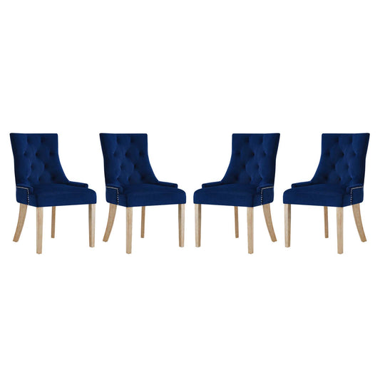 Modway Outlet Pose Performance Velvet Dining Chair Set of 4 by Modway  Bar and Dining Furniture Navy - EEI-3505-NAV