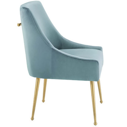 Modway - Discern Upholstered Performance Velvet Dining Chair by Modway  Bar and Dining Dining Chairs Blue - EEI-3508-LBU