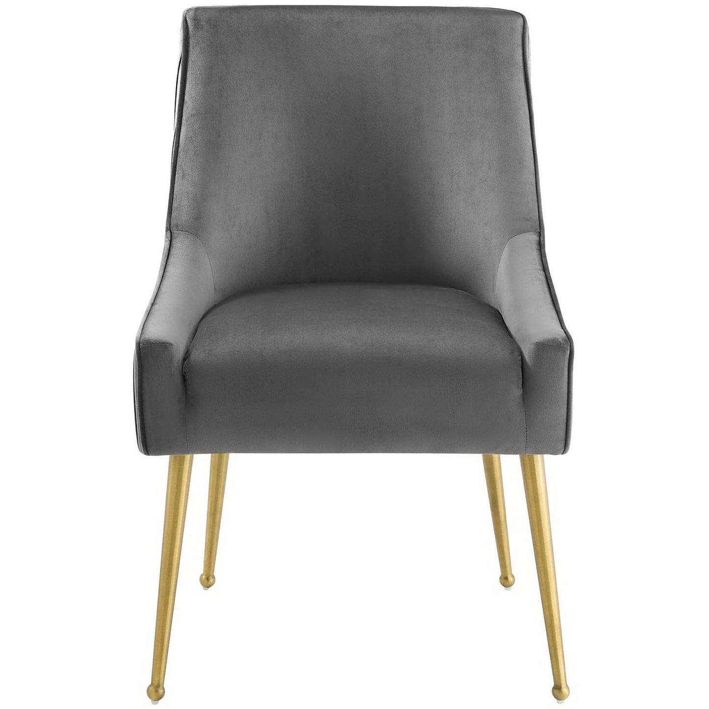 Modway - Discern Pleated Back Upholstered Performance Velvet Dining Chair by Modway  Bar and Dining Dining Chairs Gray - EEI-3509-GRY