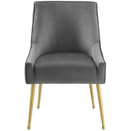 Modway - Discern Pleated Back Upholstered Performance Velvet Dining Chair by Modway  Bar and Dining Dining Chairs Gray - EEI-3509-GRY