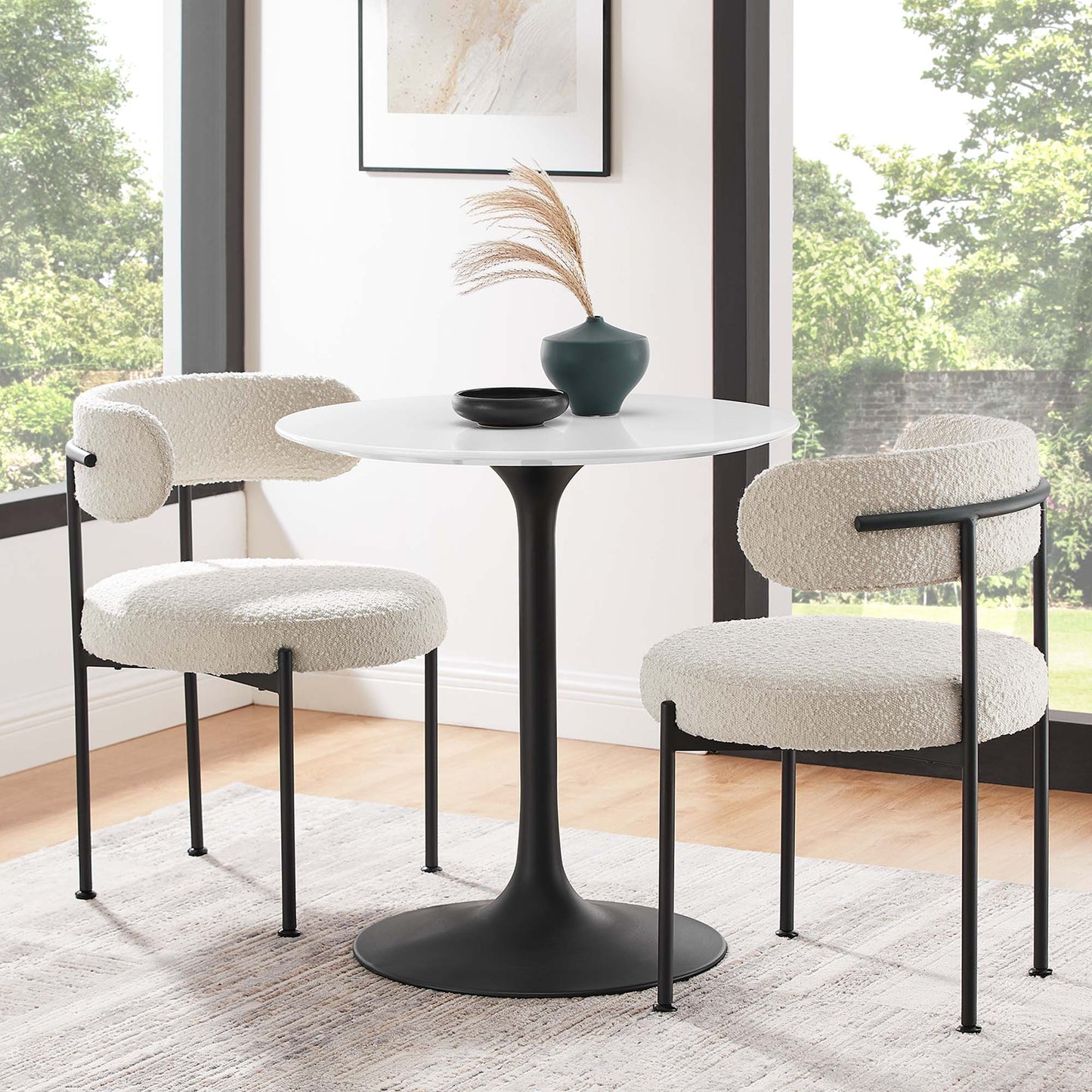 Modway - Lippa 28" Round Wood Dining Table by Modway  Bar and Dining Bar and Dining Tables White - EEI-3510-BLK-WHI