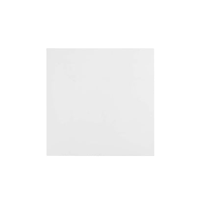 White square wood dining table with a smooth tabletop, 24-inch square.