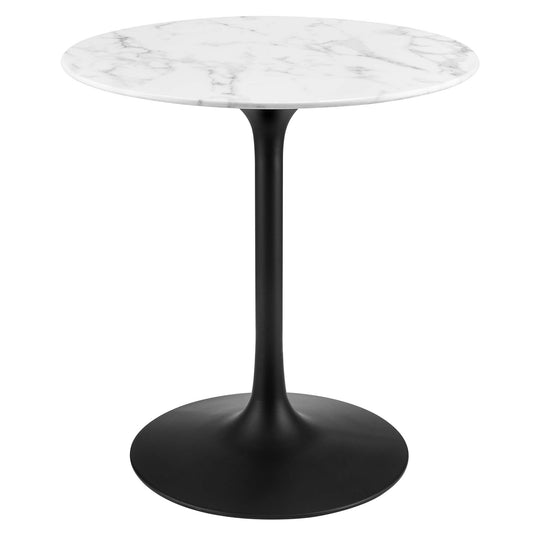 Modway - Lippa 28" Round Faux Marble Dining Table by Modway  Bar and Dining Bar and Dining Tables White - EEI-3515-BLK-WHI