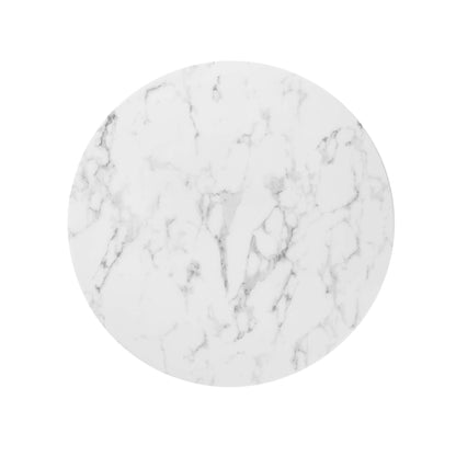 Modway - Lippa 36" Round Faux Marble Dining Table by Modway  Bar and Dining Bar and Dining Tables White - EEI-3516-BLK-WHI