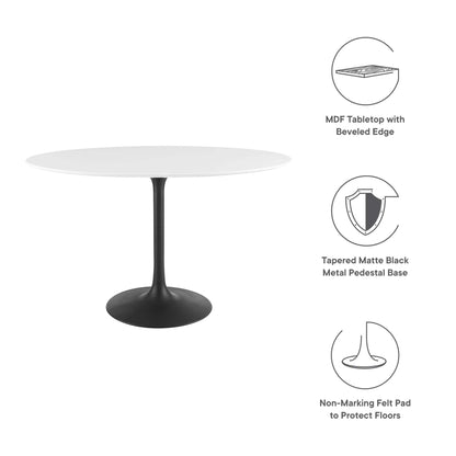 Modway - Lippa 48" Oval Wood Dining Table by Modway  Bar and Dining Bar and Dining Tables White - EEI-3517-BLK-WHI