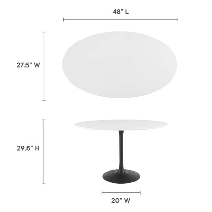 Modway - Lippa 48" Oval Wood Dining Table by Modway  Bar and Dining Bar and Dining Tables White - EEI-3517-BLK-WHI