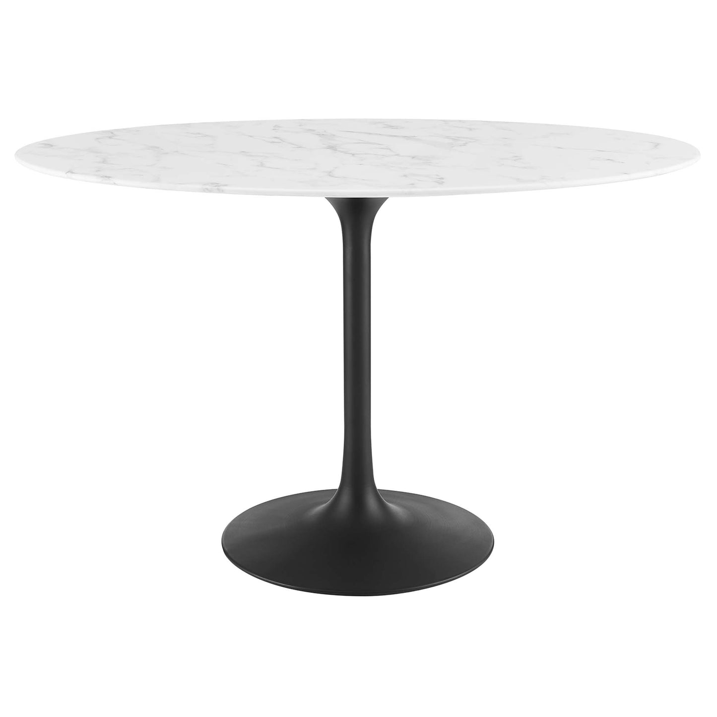 Modway - Lippa 48" Oval Faux Marble Dining Table by Modway  Bar and Dining Bar and Dining Tables White - EEI-3518-BLK-WHI