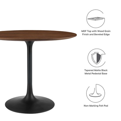 Modway - Lippa 36" Round Wood Dining Table by Modway  Bar and Dining Bar and Dining Tables Brown - EEI-3519-BLK-WAL