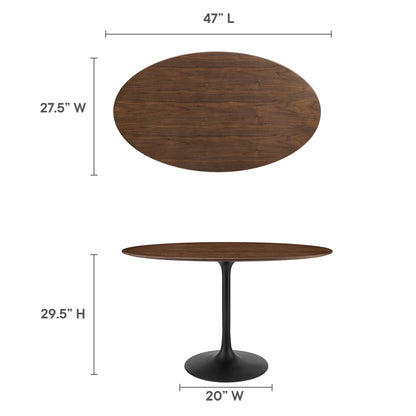 Modway - Lippa 48" Oval Wood Dining Table by Modway  Bar and Dining Bar and Dining Tables Brown - EEI-3520-BLK-WAL
