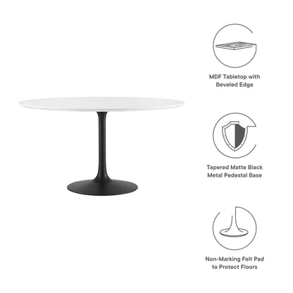 Modway - Lippa 54" Round Wood Dining Table by Modway  Bar and Dining Bar and Dining Tables White - EEI-3523-BLK-WHI