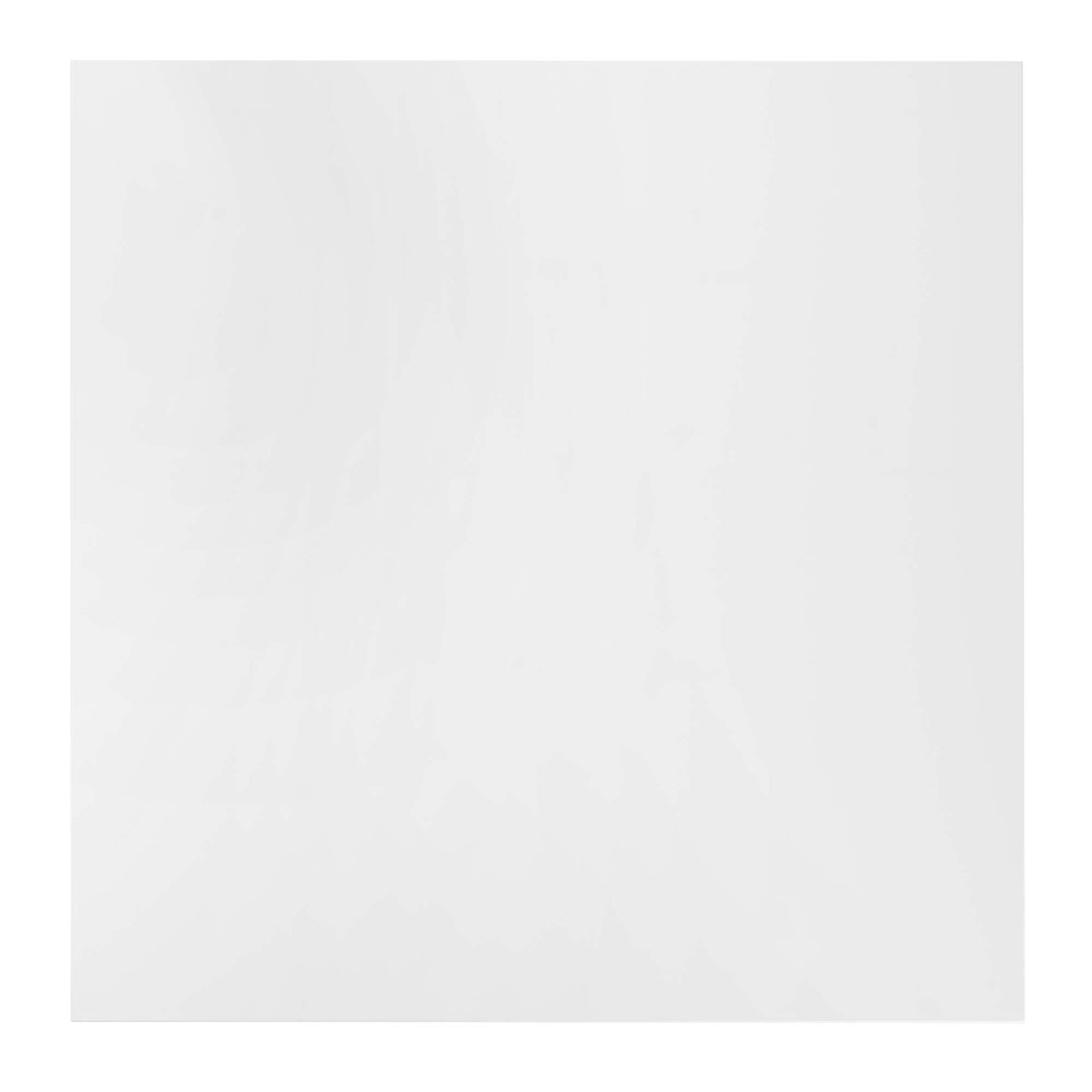 White 48-inch square wood dining table, contemporary style.